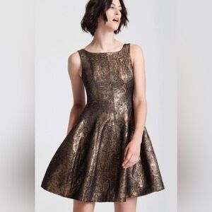 Jack Wills Gold Brocade Dress with pockets
